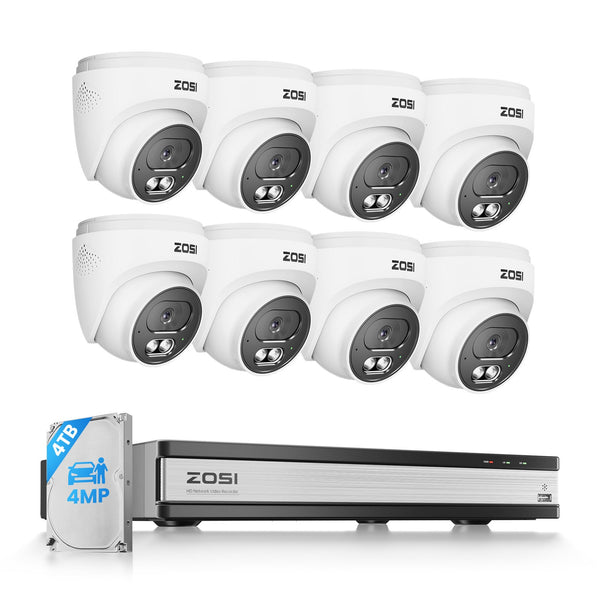 C220 4MP PoE Cameras + 4K 16CH PoE NVR + 4TB HDD (Ethernet cables not included)