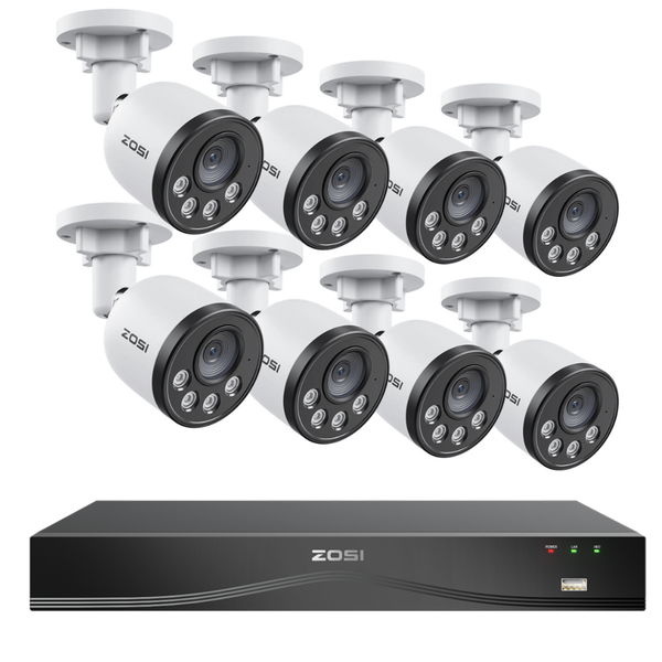 C180 4K PoE Cameras + 16CH 4K PoE NVR (Excluding hard drive and Ethernet cables)