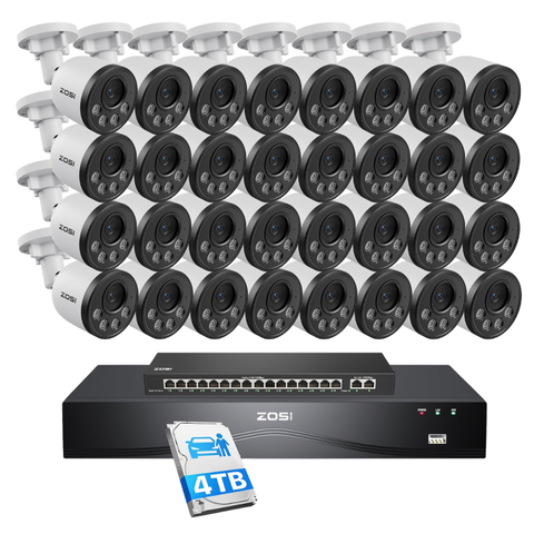 C180 4K 32CH Security Camera System with One-Way Audio + 4TB HDD