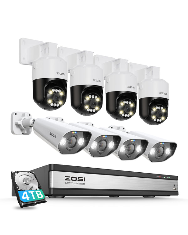 C296/C182 5MP 16CH 8-Cam PoE Security System + 4TB Hard Drive