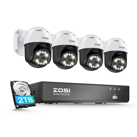 C296 4K Security Camera System + 8-Channel PoE NVR + 2TB Hard Drive