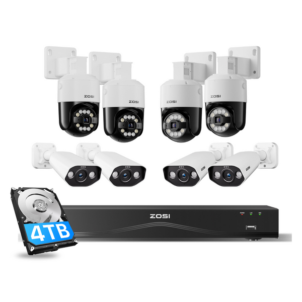 4K 16CH Security System(32-Camera Capable) + 4TB Hard Drive + Dual Hard Drive Bays