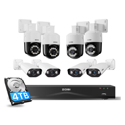 C296 / C182 4K 16CH Security System(32-Camera Capable) + NVR Support Up To 16TB HDD