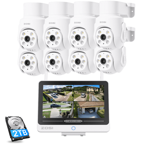C280 5MP 8CH PTZ Wireless Security System + 12'' LCD Monitor