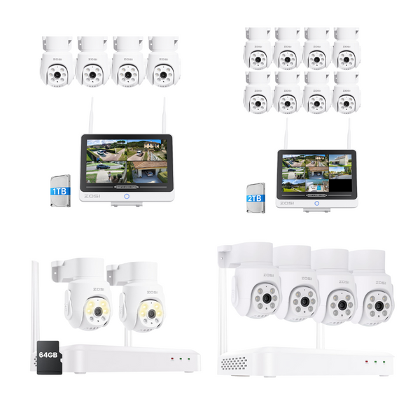 C280 WiFi-6 5MP 8CH Pan Tilt Security Camera System + Up To 2TB HDD