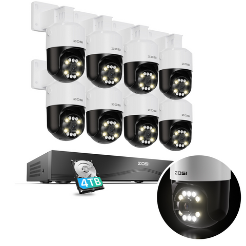 C296B 4K 16 Channel Pan-Tilt  Security System(32-Camera Capable) + 4TB Hard Drive