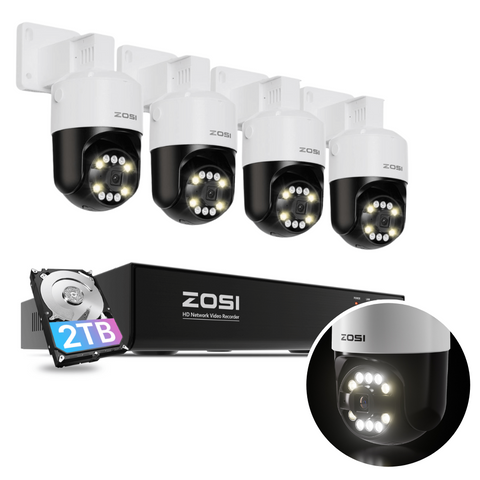 C296B 4K PTZ Security System + Up to 8 Cameras + 2TB Hard Drive