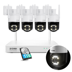 C296B 4K Wireless NVR Security Camera System + 8CH NVR with 1TB HDD