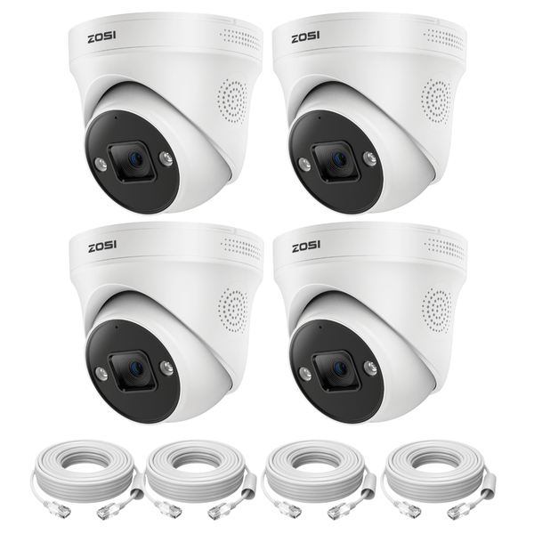 C225 4pack 5MP PoE IP Camera + 60ft Ethernet Cable