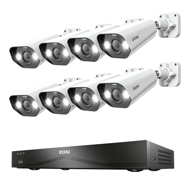 C182 5MP PoE Cameras + 4K 16-Channel NVR + 4TB Hard Drive