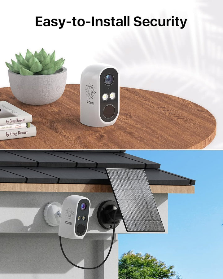 C1 Pro 2K Wireless WiFi Surveillance Camera with Solar Panel - ZOSI EU