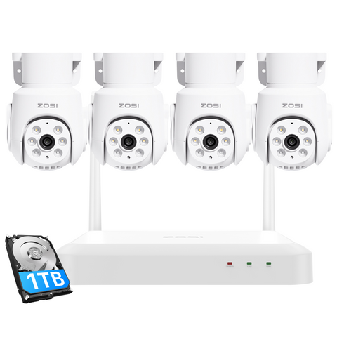C280 WiFi-6 5MP 8CH Pan Tilt Security Camera System + 1TB HDD