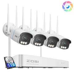 C186A 4K / 5MP Wireless WiFi Security System with Color Night Vision + 1TB HDD