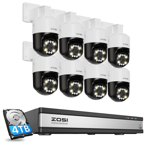 C296B 5MP 16CH PTZ Security Camera System + 4TB Hard Drive (Ethernet cables not included)