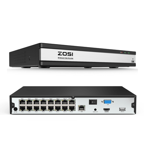 4K 16 Channel Network Video Recorder PoE NVR + 4TB Hard Drive