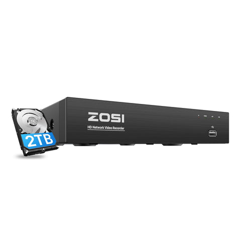 4K 8 Channel Video Recorder NVR + 2TB Hard Drive